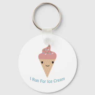 Cute I run for ice cream Key Ring