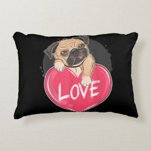 Cute I Steal Hearts Pug   Valentine Day Gift Decorative Cushion