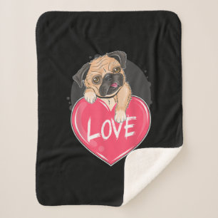 Cute I Steal Hearts Pug Valentine Day Gift Sherpa Blanket