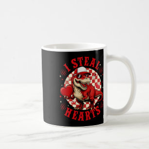 Cute I Steal Hearts Valentine Boys Dinosaur Holdin Coffee Mug