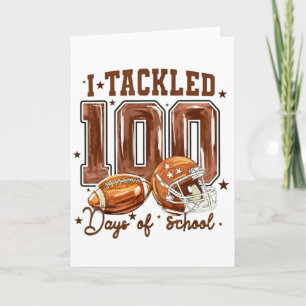 Cute I Tackled 100 Days School Football Kids Card