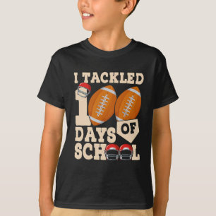 Cute I Tackled 100 Days School Football Kids T-Shirt