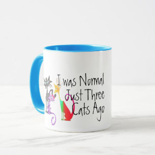 Cute 'I Was Normal Three Cats Ago' - Perfect Gift Mug