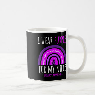 Cute I Wear Purple Niece Epilepsy Awareness Rainbo Coffee Mug