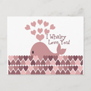 Cute I whaley Love You! design Postcard
