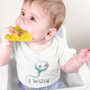 Cute 'I Won' Victory Sperm Cartoon Bodysuit