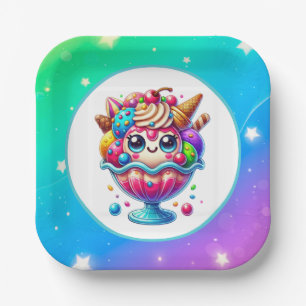 Cute ice cream any purpose party paper plate