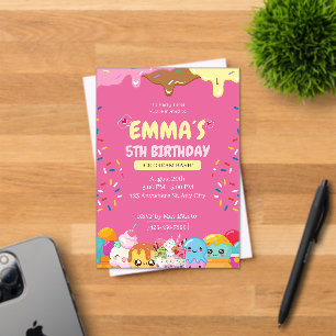 Cute Ice Cream Birthday Party Invitation