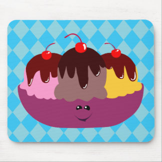 Cute Ice Cream Bowl Mouse Mat