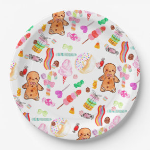 Cute Ice Cream Candy Donut Candyland Kids Birthday Paper Plate