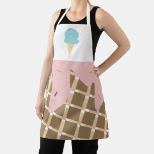 Cute Ice Cream Cone Melting Pink Sprinkles Apron