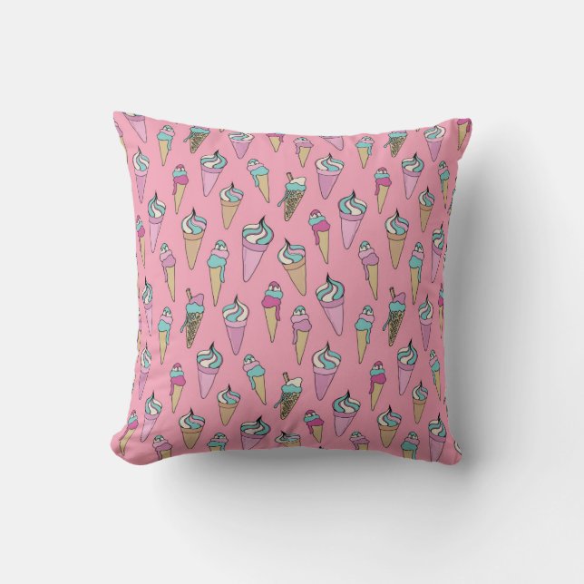 Cute Ice Cream Cone pattern Cushion (Front)