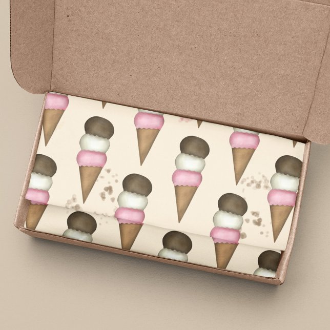Cute Ice Cream Cone Pattern  Tissue Paper (Creator Uploaded)