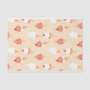 Cute Ice Cream Cone With Sprinkles Pattern Tissue Paper