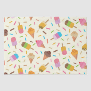 Cute Ice Cream cones and Popsicles Pattern  Tissue Paper