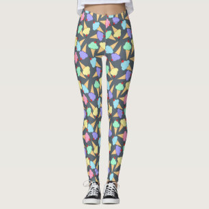 Cute Ice Cream Cones Pattern Leggings