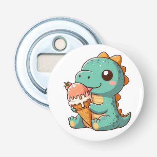 Cute ice cream eating dino bottle opener