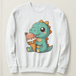 Cute ice cream eating dino sweatshirt