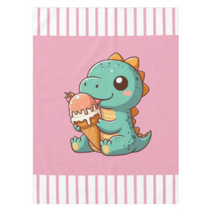 Cute ice cream eating dino tablecloth