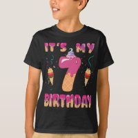 Cute Ice Cream It's my 7th Birthday Sweetie 7 yrs