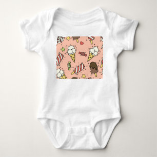 Cute Ice Cream & Lollipops: Seamless Baby Bodysuit