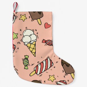 Cute Ice Cream & Lollipops: Seamless Small Christmas Stocking