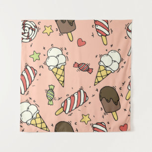 Cute Ice Cream & Lollipops: Seamless Tapestry