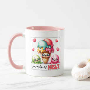 Cute ice cream love word art  mug
