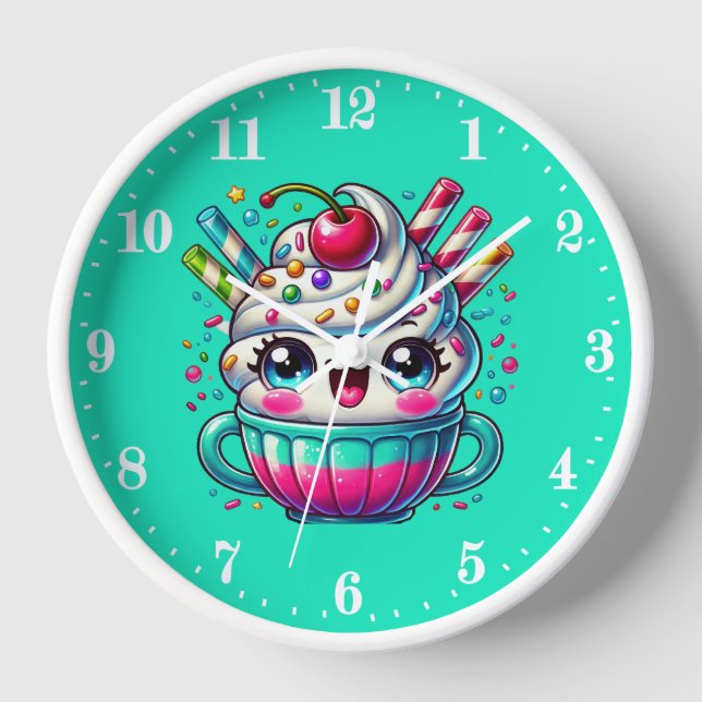 Cute ice cream lovers  clock (Front)