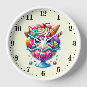 Cute ice cream lovers  clock