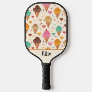 Cute Ice Cream Pattern Custom personalised  Pickleball Paddle