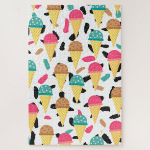Cute Ice Cream Pattern Jigsaw Puzzle