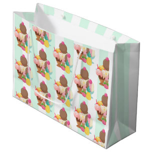 Cute Ice Cream Pattern Large Gift Bag