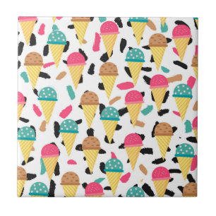 Cute Ice Cream Pattern Tile