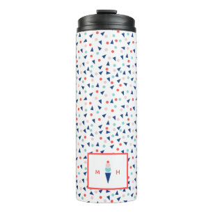 Cute Ice Cream Personalised Initials Custom  Thermal Tumbler