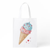 Cute ice cream pink and blue colour