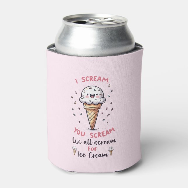 Cute Ice Cream Pun  Can Cooler (Can Front)