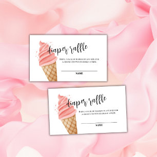 Cute Ice Cream Scoop Diaper Raffle Baby Shower Enclosure Card