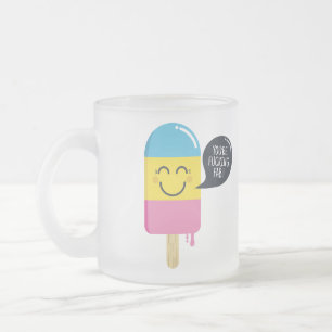 Cute ice cream smile - You're Fab-Funny bubble Frosted Glass Coffee Mug