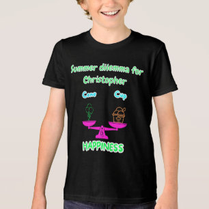 Cute Ice Cream Summer Dilemma Custom Name Kids T-S Tri-Blend Shirt