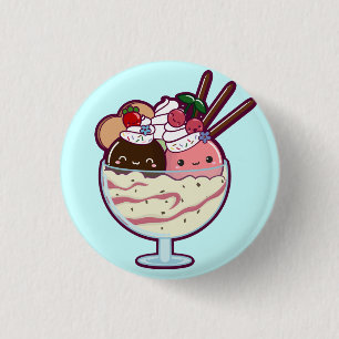 Cute Ice Cream Sundae 3 Cm Round Badge
