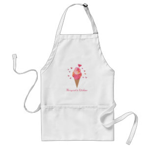 Cute Ice Cream Valentine Heart Hand=Illustrated Standard Apron