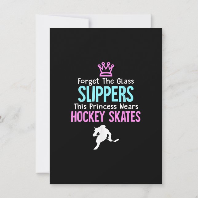 Cute Ice Hockey Girls Gift Women Quote Invitation (Front)