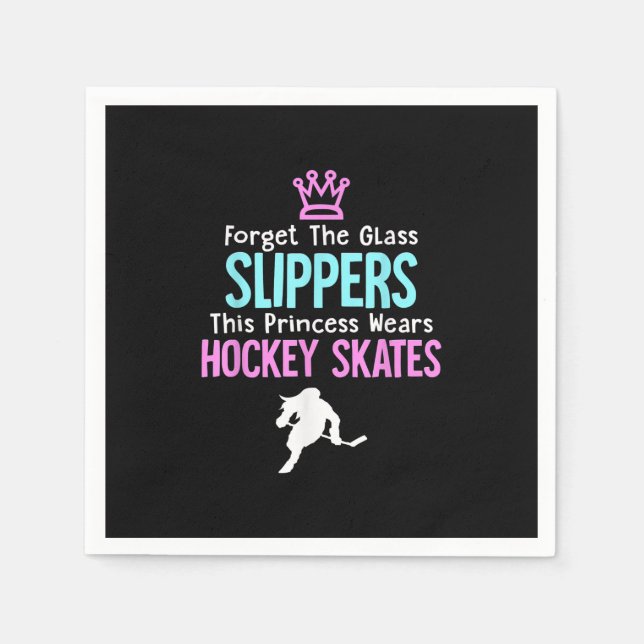 Cute Ice Hockey Girls Gift Women Quote Napkin (Front)