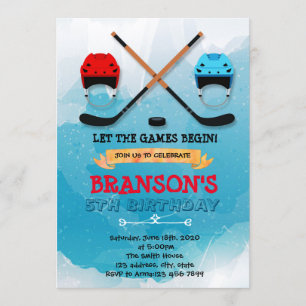 Cute ice hockey Invitation