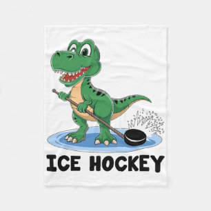 Cute Ice Hockey Player Sports Play Game  Fleece Blanket