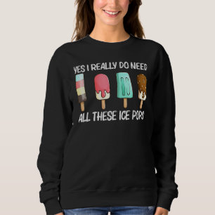 Cute Ice Pop For Men Women Ice Cream Frozen Food Sweatshirt