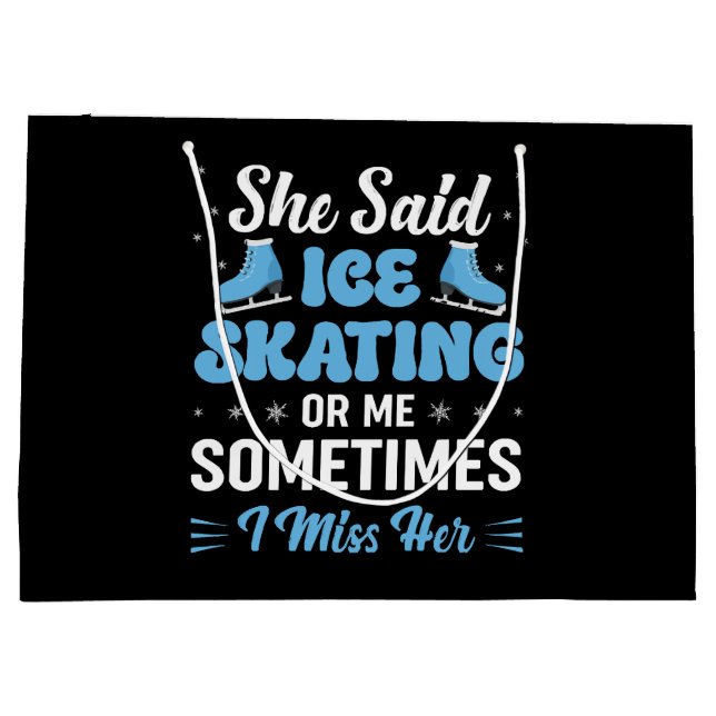 Cute Ice Rink Synchronised is Calling Large Gift Bag (Back)