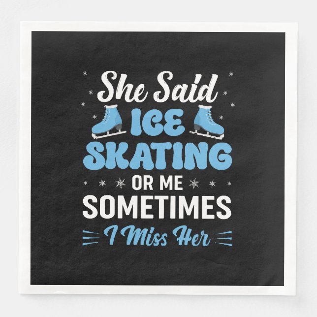 Cute Ice Rink Synchronised is Calling Napkin (Front)