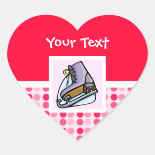 Cute Ice Skate Heart Sticker
